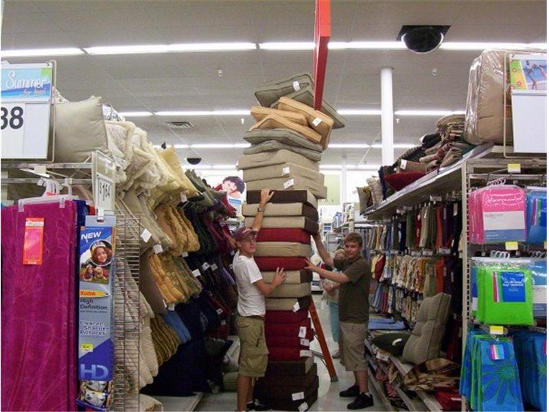 Tallest Pillow Tower Built Inside A Walmart