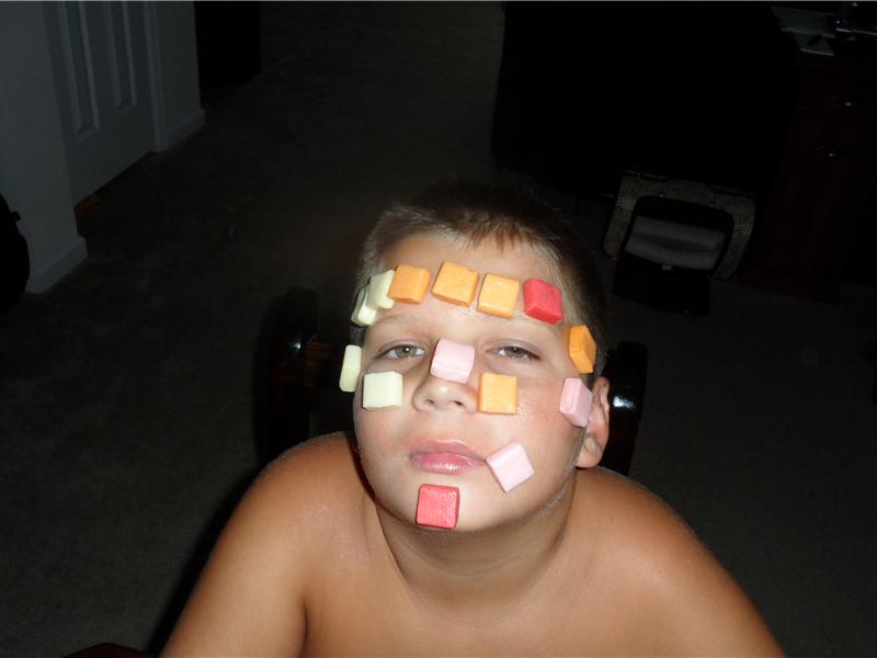 Most Starburst Candies Stuck To Face Using Saliva