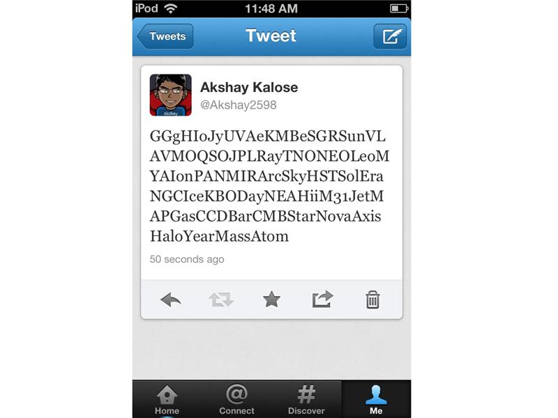 Most Astronomy Terms In A Tweet