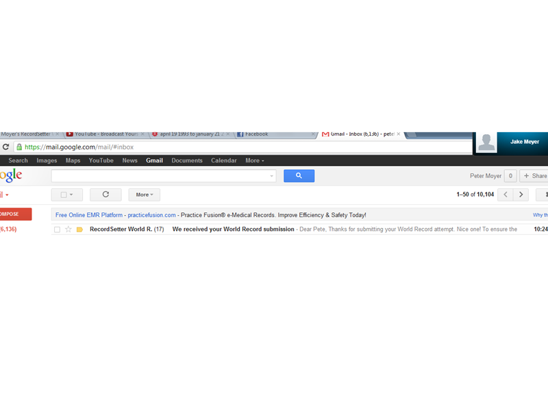 Most Unread Emails Sent From The Same Email Address In One Day