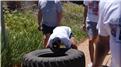 Fastest Time For Two People To Flip A 100-Kilogram Tire 2.5 Kilometers