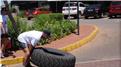 Fastest Time For Two People To Flip A 100-Kilogram Tire 2.5 Kilometers