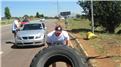Fastest Time For Two People To Flip A 100-Kilogram Tire 2.5 Kilometers