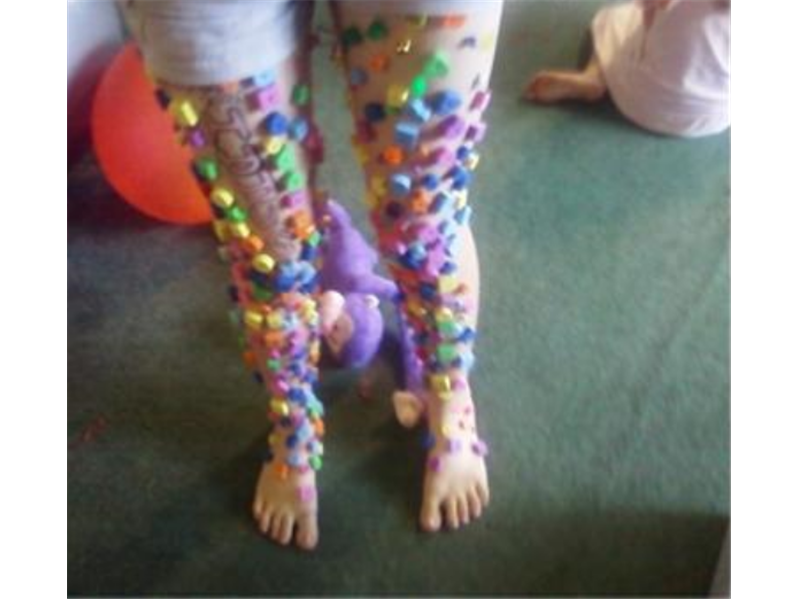 Most Colorful Objects Glued To Body