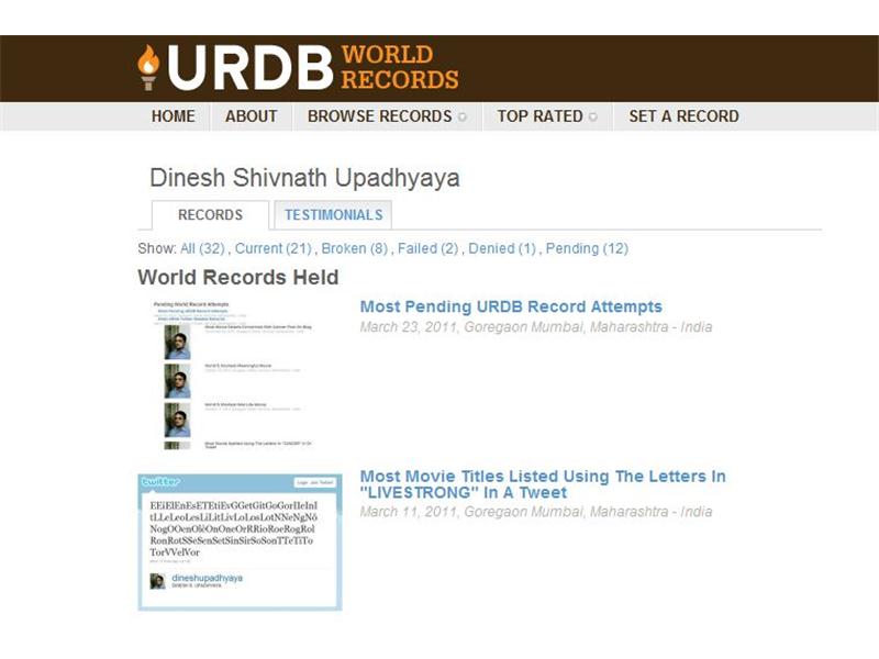 Most Twitter-Related Records On RecordSetter