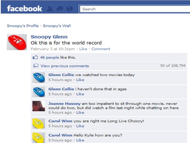 Most Comments On A Facebook Status Update