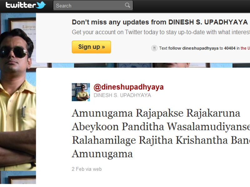 Longest Name Of Sportsman Mentioned In A Tweet