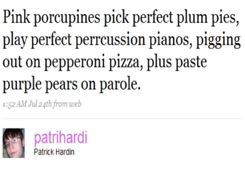 Most Words Starting With The Letter \'P\' In One Tweet