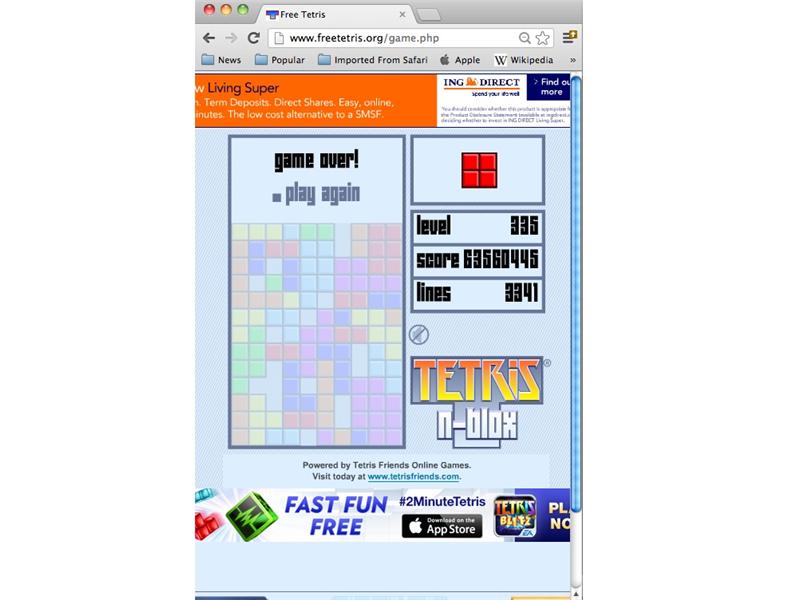 Highest Score On Tetris Game