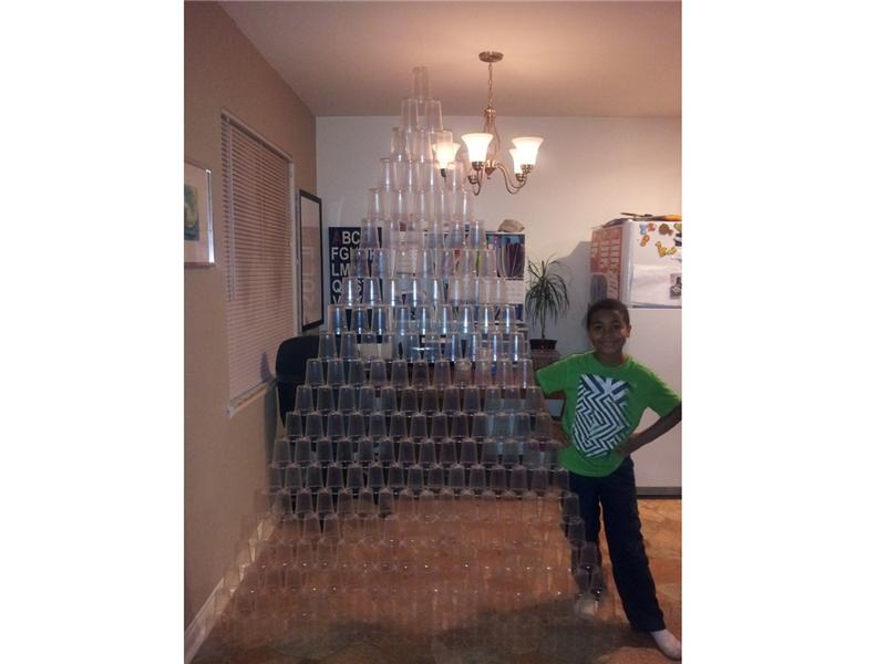 Largest Plastic Cup Triangle