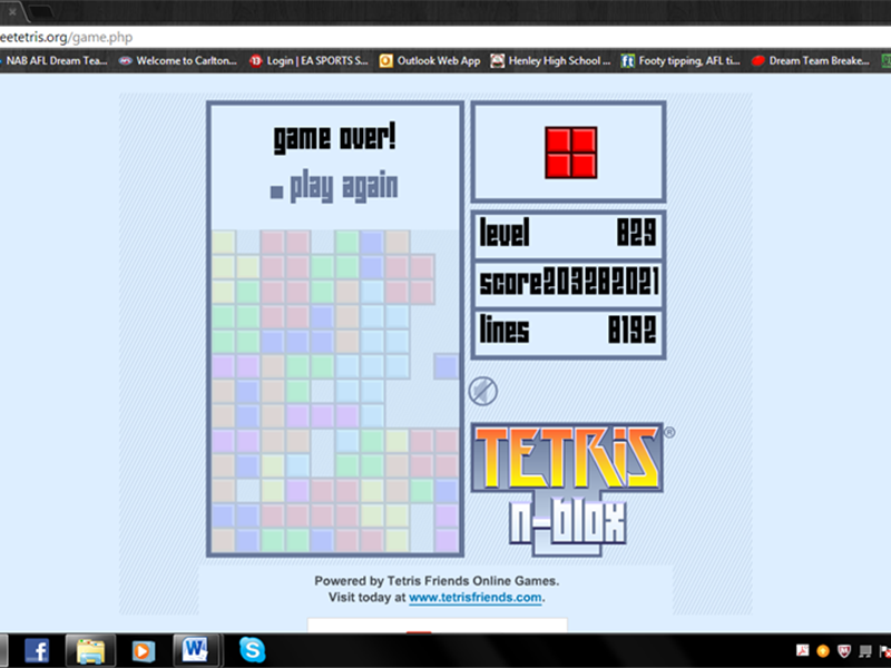 Highest Score On Tetris Game