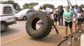 Fastest Time To Flip A 209-Kilogram Tire One Kilometer