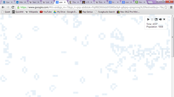 Highest Score/Population in Conway\'s Game of Life (Google)