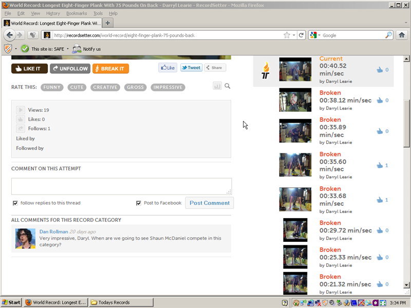 Most Times Breaking The Same World Record