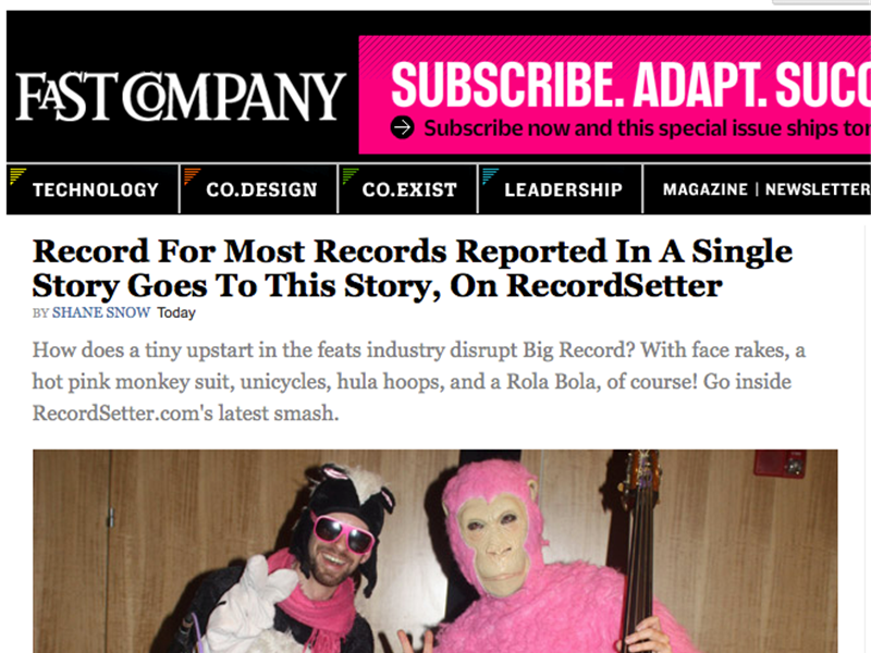 Most World Records Written About In An Article