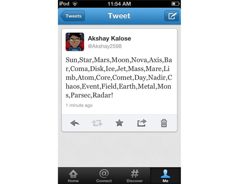 Most Astronomy Terms In A Tweet