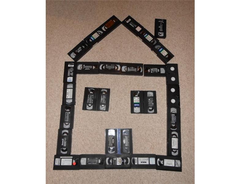 Most VHS Tapes Used To Form A 2D House
