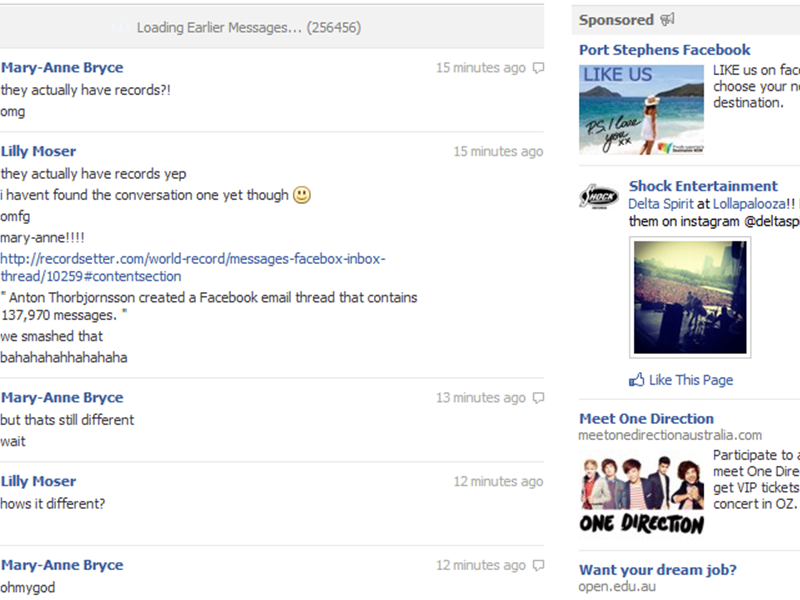 Most Messages In A Facebook Email Thread