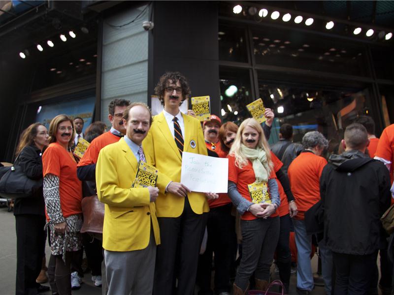 Most People Wearing Fake Mustaches On A TV Show