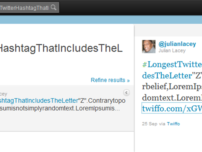 Longest Twitter Hashtag That Includes The Letter 