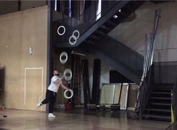 Most Catches Juggling Six Rings While Spinning A Ring On Ankle | World ...