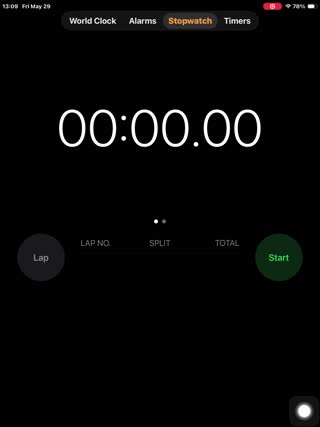 Most Times Pressing The Lap Button On An iPad Stopwatch In 10 Seconds