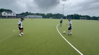 Soccer Passing and Moving With 3 Players in Matrix Barca Drill