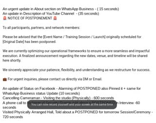 Fastest Interview Postponement