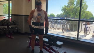 Dumbbell Side Laterals 75 Lbs (10x) (Both Arms) Age 68 Wt 195 Senior Disabled