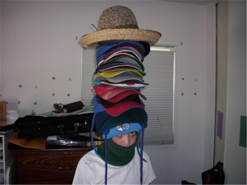 Most Hats Worn At Once