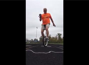 Farthest Distance Reached Riding A Unicycle Backward While Spinning A ...