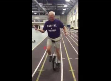 Farthest Distance Reached Riding A Unicycle Backward While Spinning A ...