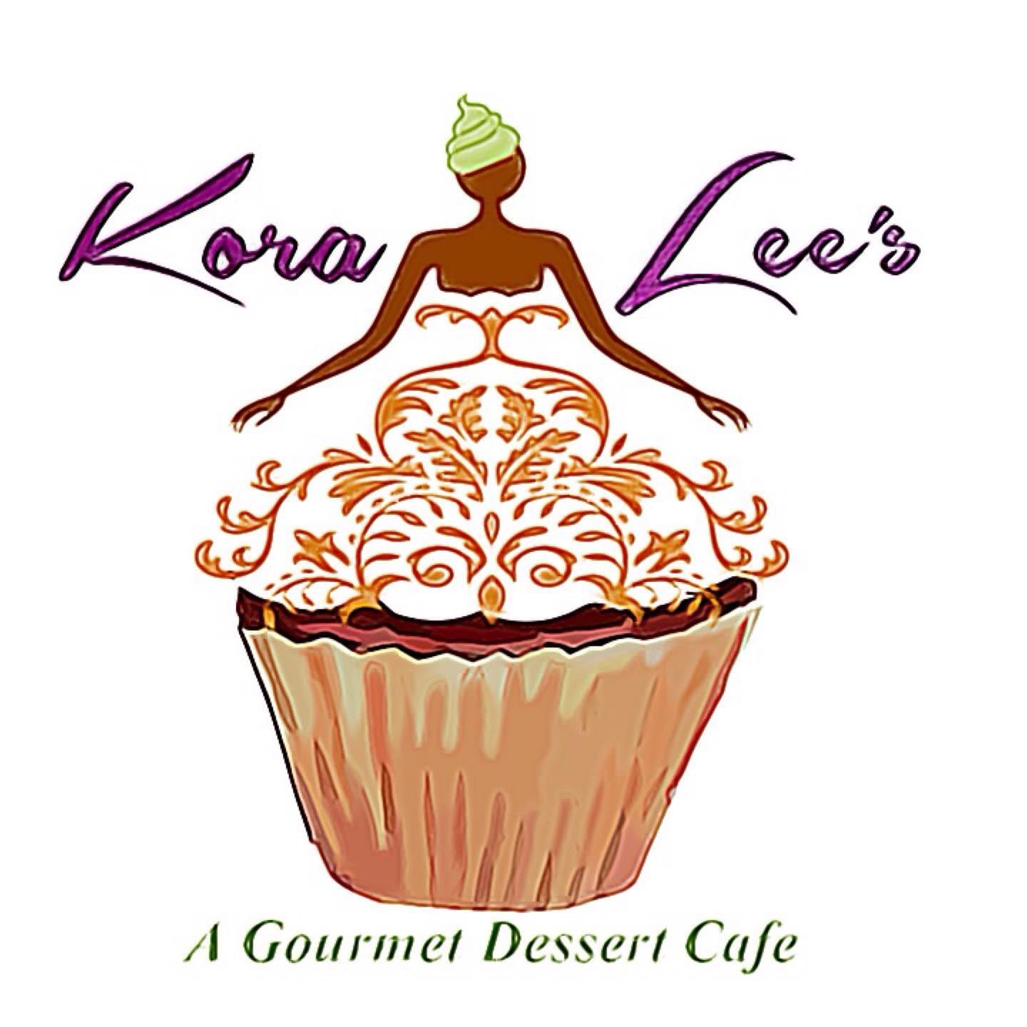 The logo or business face of "Kora Lee’s Gourmet Dessert Cafe"