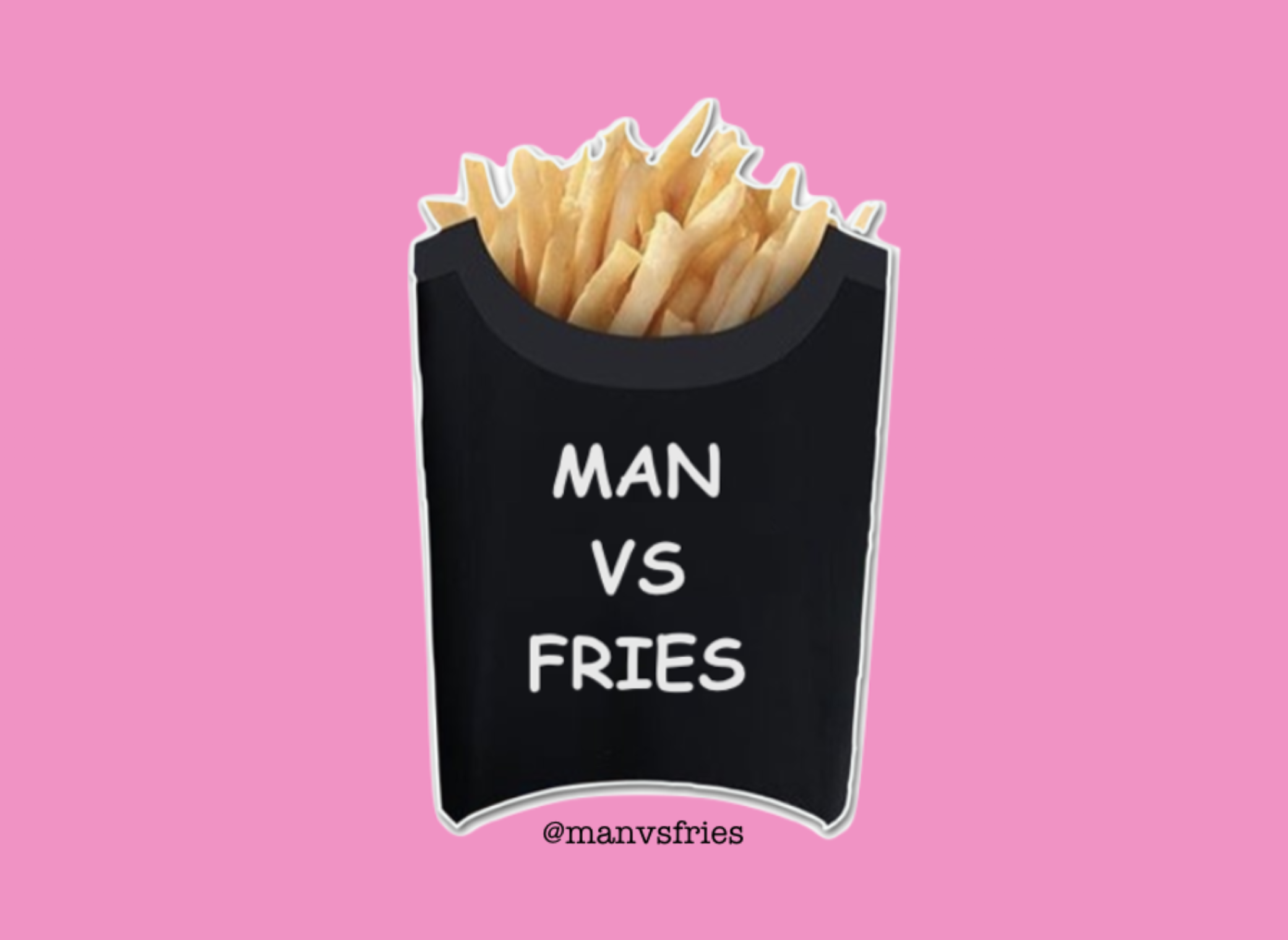 The logo or business face of "Man vs Fries"