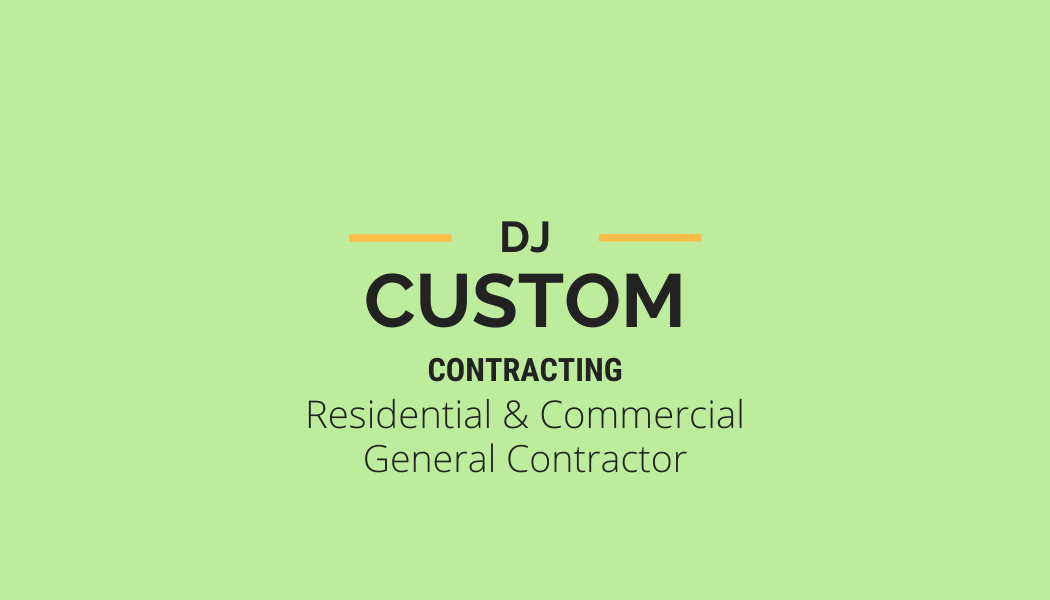 The logo or business face of "DJ Custom Contracting"