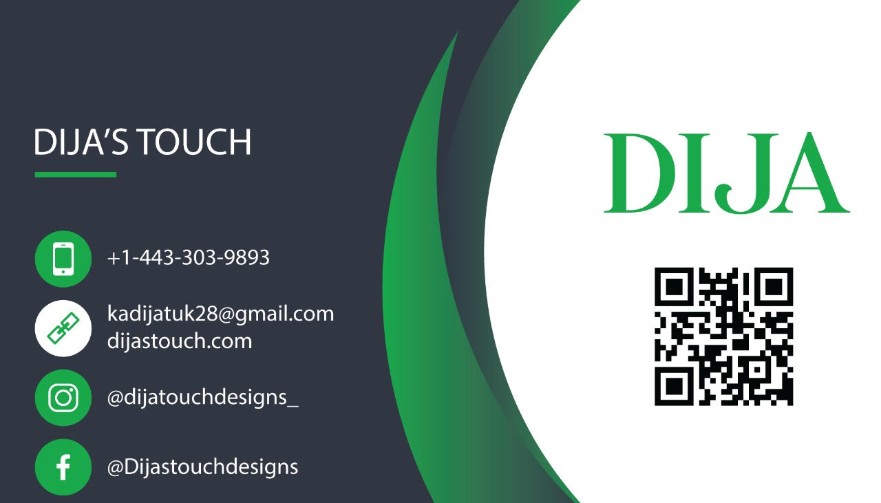 The logo or business face of "Dija's Touch Designs"