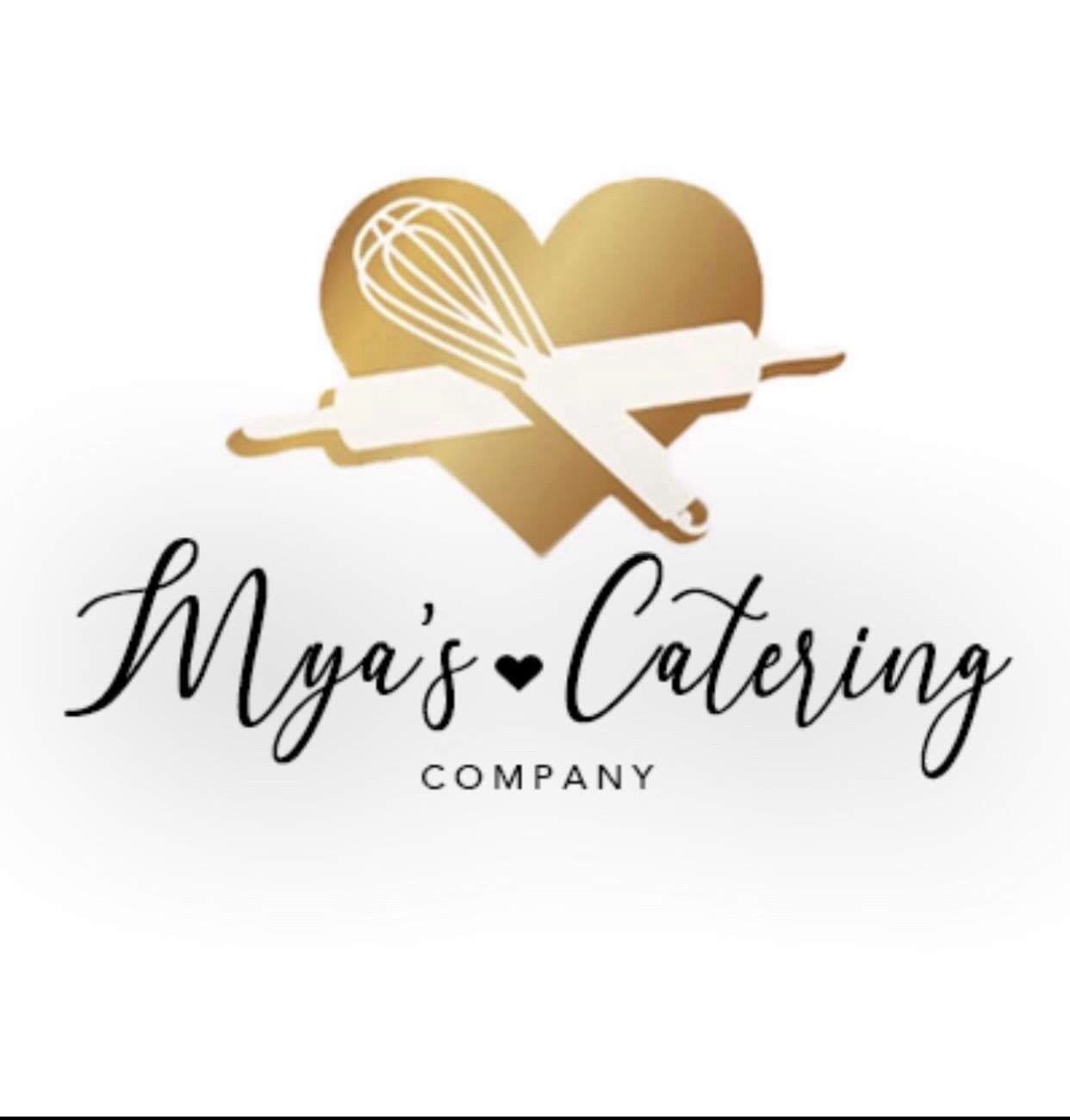 The logo or business face of "Mya’s Catering Company"