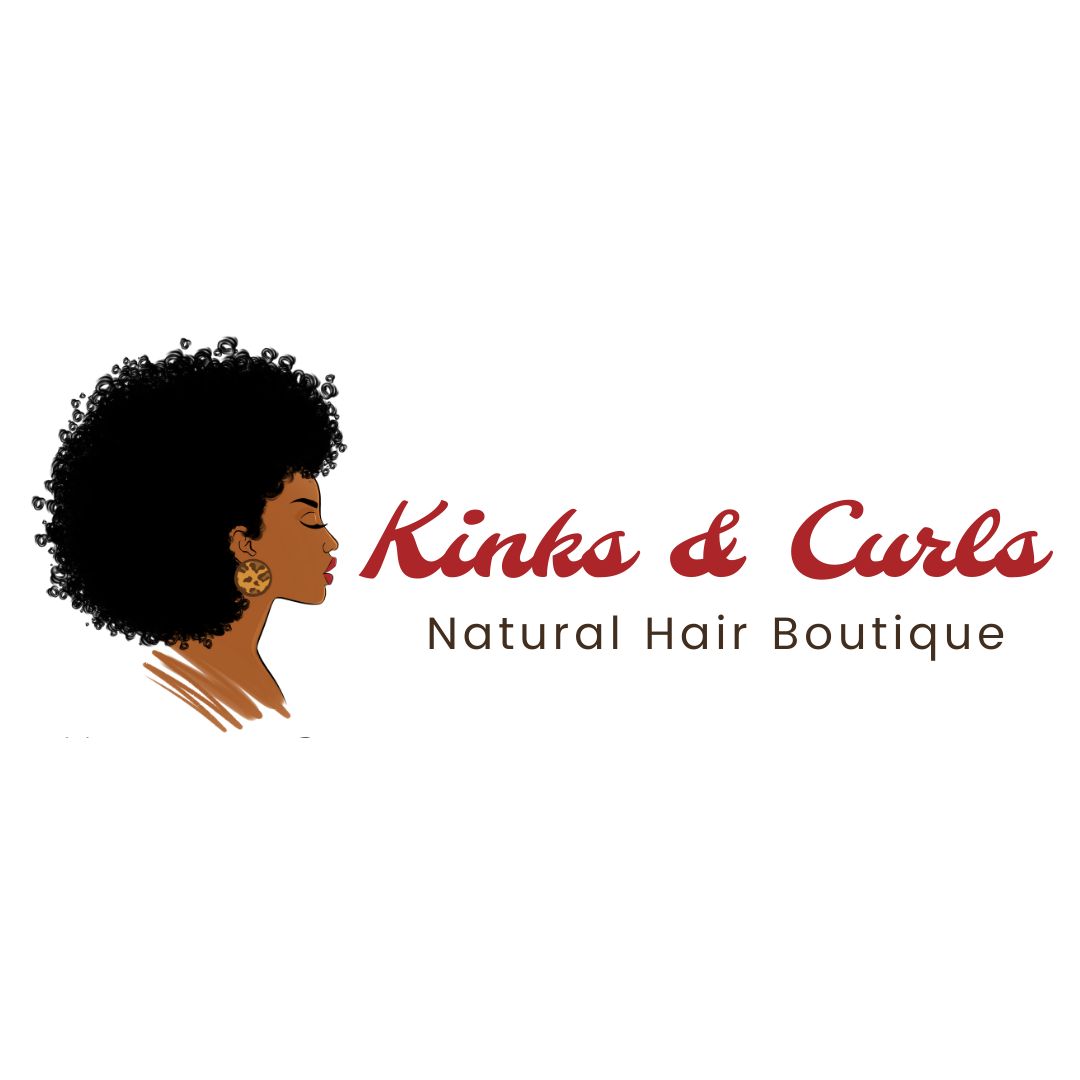 The logo or business face of "Kinks and Curls Natural Hair Boutique"