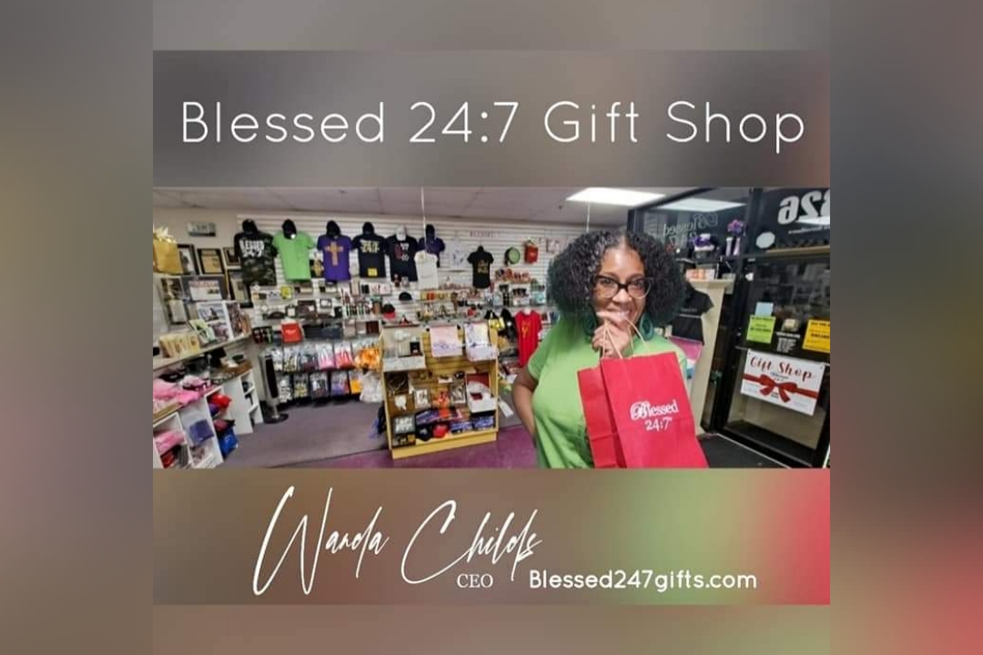 The logo or business face of "Blessed 24:7 Gift Shop"