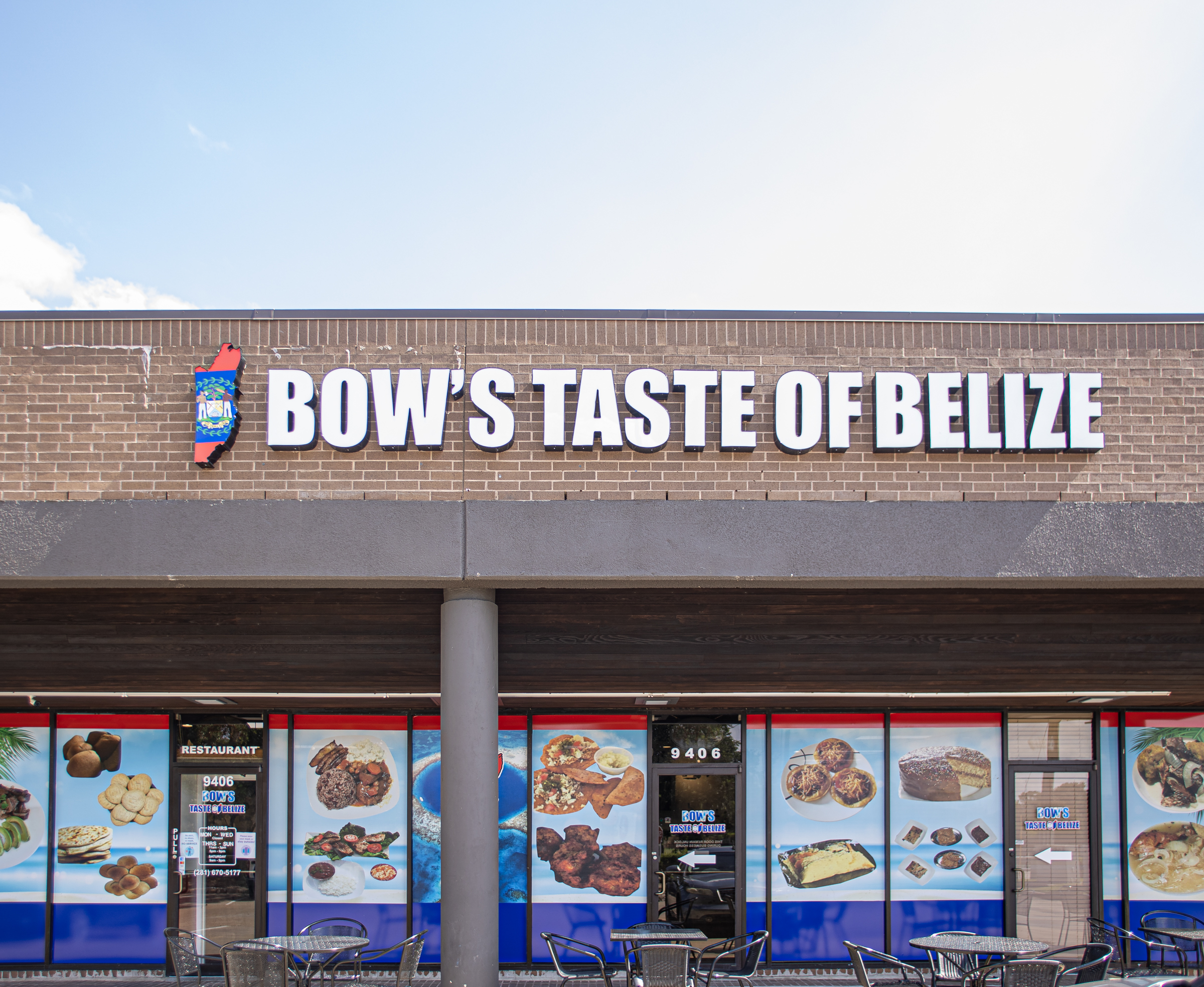 The logo or business face of "Bow's Taste of Belize"