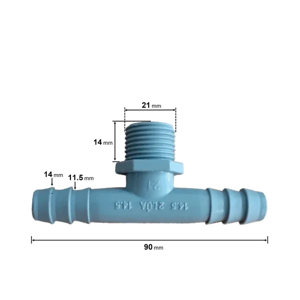 Tê ren ngoài 21mm ra ống 14mm