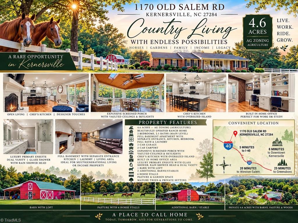 1170 Old Salem Road Kernersville North Carolina United States, for Sale, residential, J.C. Grose, Triad Home and Land Co.