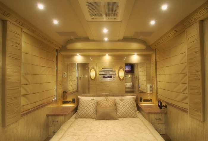 luxury tour bus bedroom