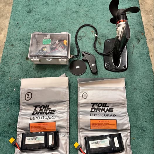 Foil Drive batteries and custom foil motor