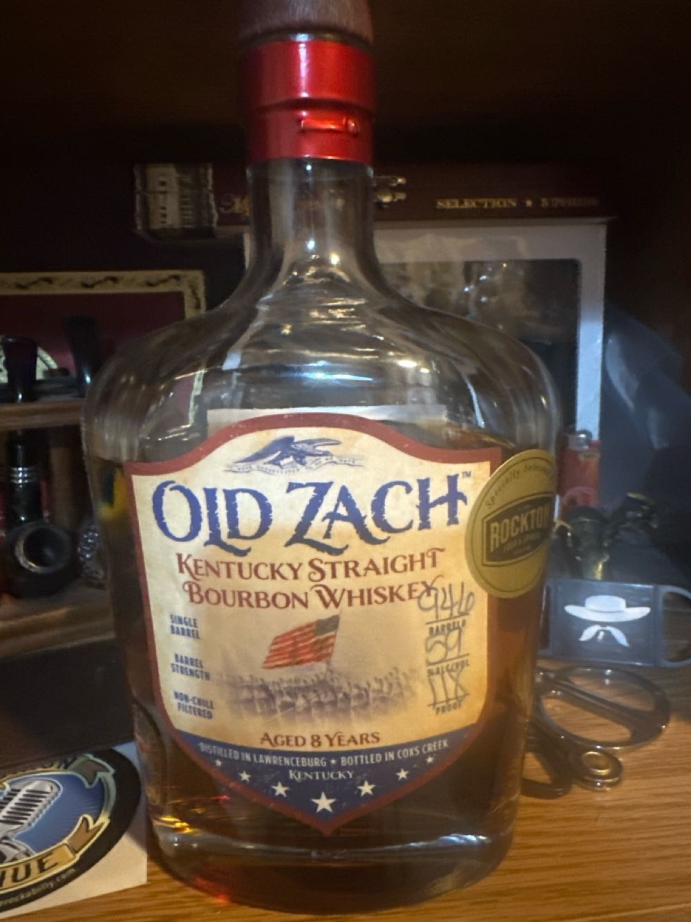 Old Zach 8 Year Kentucky Straight Bourbon Single Barrel Barrel Strength Rockton Liquor Store Pick “Capt’n AK Frankfort” Barrel #946