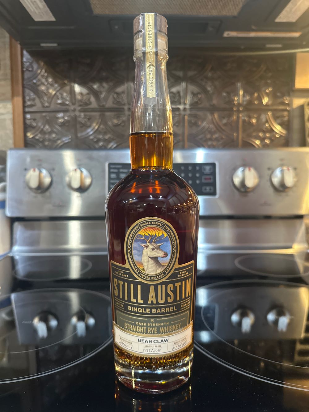 Still Austin Single Barrel Cask Strength Rye Barrel Society Pick “Bear Claw”