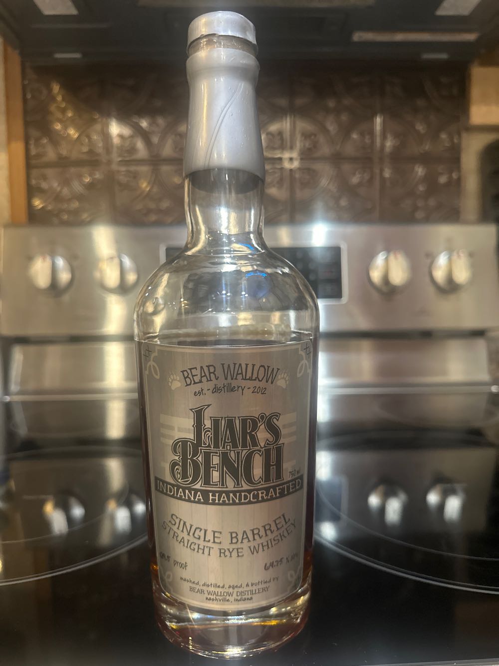 Bear Wallow Liar’s Bench Single Barrel Rye Indiana’s First 10 Year Craft Rye