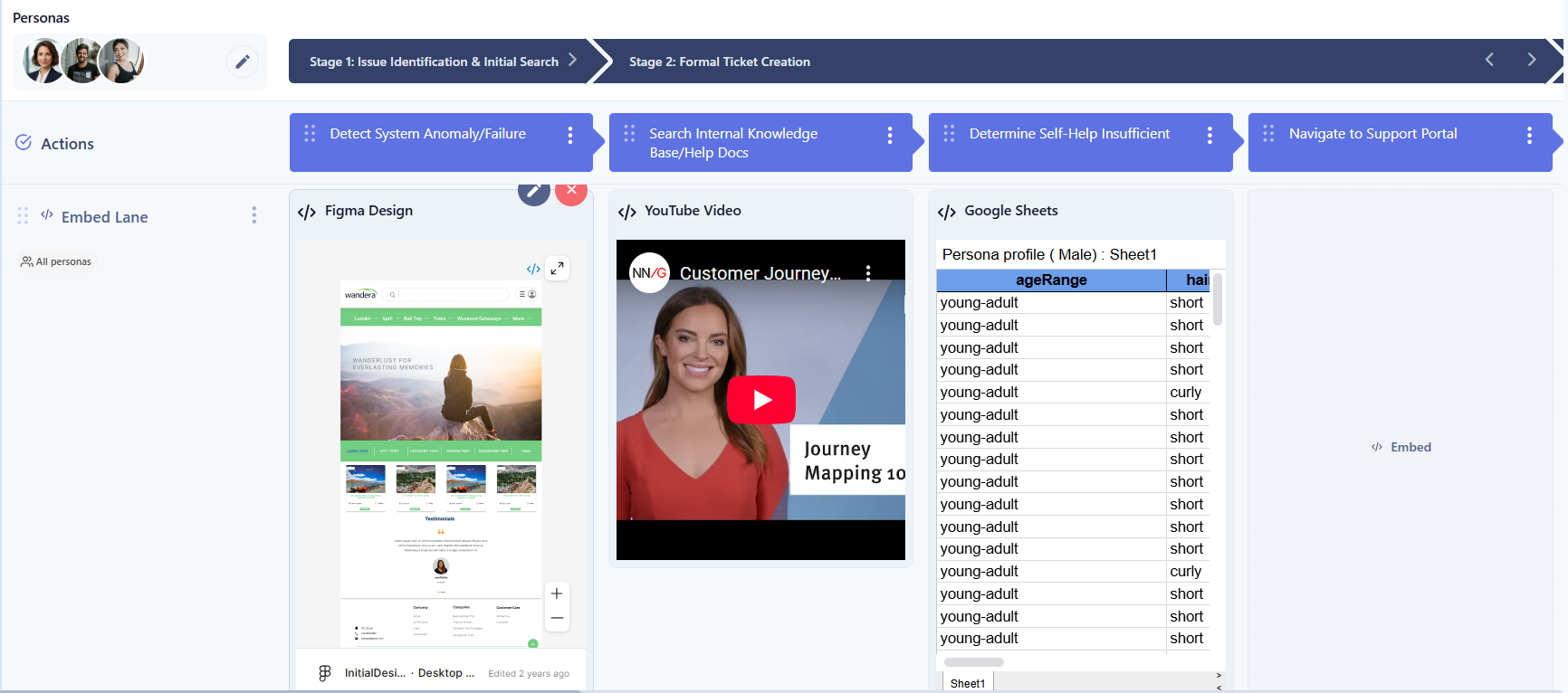 Journey map rich media embed lane preview