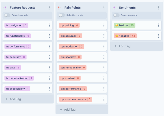 Tag categories and tags are automatically created by AI