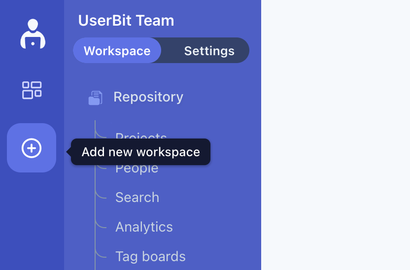 Add workspace button